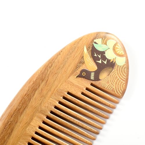 Peine de madera natural sin mango 13x4.5x0.8 cm miniatura 3