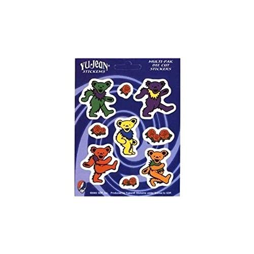 Grateful Dead - Dancing Bears and Roses - Multi-Pak of 9 Stickers / Decals