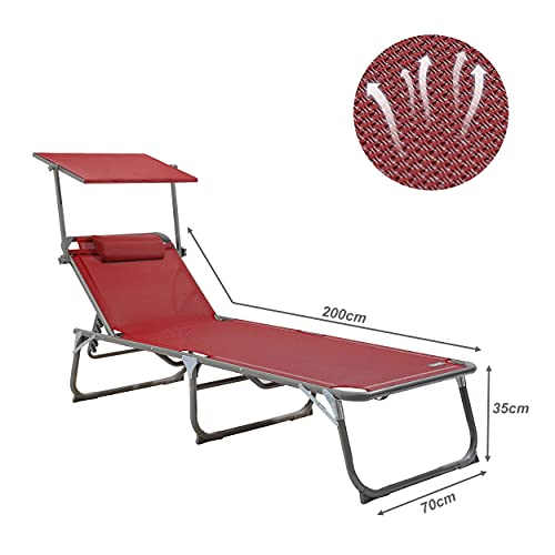 Homecall XXL Lettino da Spiaggia in Alluminio con