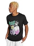 Camiseta de manga corta monocroma, color negro, con estampado de Tupac en el pecho.