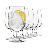 Libbey Entertaining Essentials Stemmed Water Glasses, Clear Multi Purpose Water Goblet Set of 6, Dishwasher Safe 16 oz Goblet Glasses for Parties