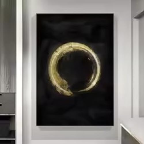 Cadre toile cercle zen doré pour transformer un mur de chambre vide