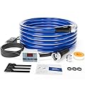 Heated RV Water Hose 15 ft with Fittings, Heated Water Hose with Energy Saving Thermostat, -45 ? Antifreeze Heated Garden Hose and Leakage Protector, RV Winter Accessories