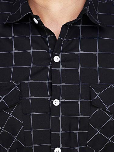 Image of Checks Slim Fit Double Pocket Full Sleeves Shirt - Set of 1