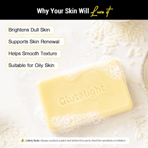 Image of Glutalight Glutathione Rice Water Soap - Korean Skincare, Pack of 3