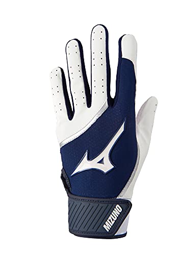 Gants de batting Mizuno MVP Youth pour les matchs de baseball des jeunes en taille Small White-Navy