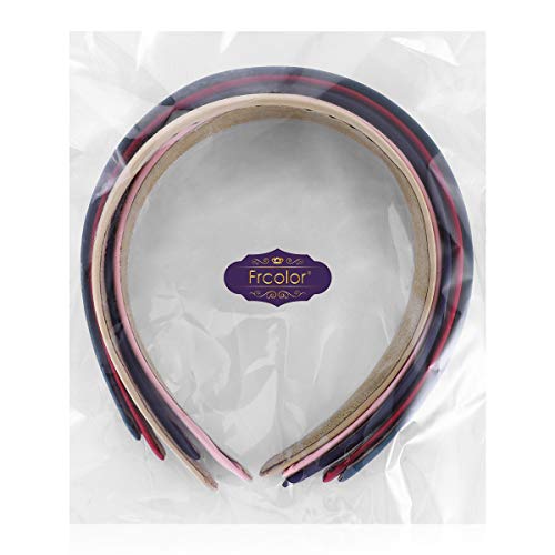Frcolor 5 peças de faixas largas turbante de cor pura 3 cm faixas de cabelo liso para mulheres e men