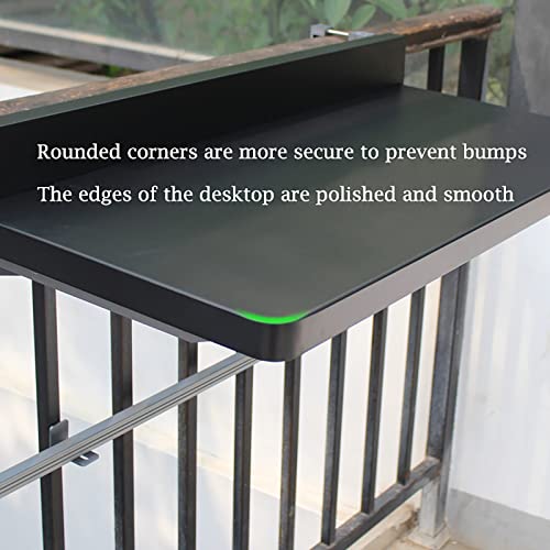 Table de bar de balcon extérieure pour garde-corps réglable et pliable - 5
