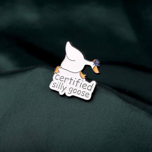 Image of PLITI Goose Gift Goose Lover Gift Goose Owner Gift Goose Game Gift Certified Silly Goose Brooch Pin For Farmer
