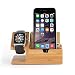 Produktbild PhantomSky 3 in 1 Kreativ Holz USB-Stand, Natürliche Handgemachte Bambus/Holz für Apple Watch/iPhone / Android