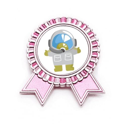 Broche astronaute rose pour personnaliser un sac ou un blouson en jean