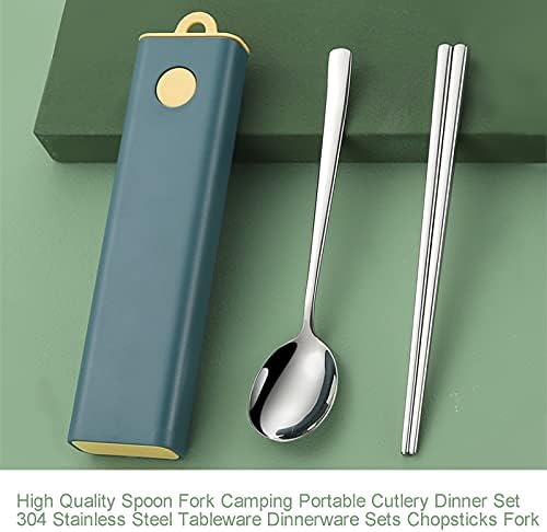 3Pcs Portable Cutlery Set, Travel Cutlery, Stainless Steel Flatware Set with Case, Fork Spoon Chopsticks Utensils Set, for Home/Office/Party/Travel
