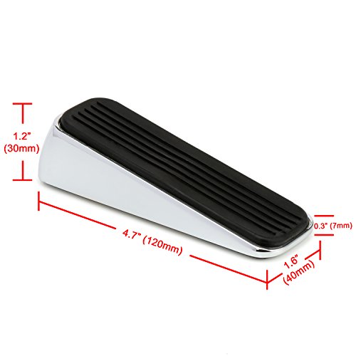 H&S Heavy Duty Stainless Steel Door Wedge Stopper - Pack Of 2 Door Stoppers For Marble, Tiles, Wood, And Laminate Floor - Modern Door Wedge Stoppers With Rubber Base #TOP4