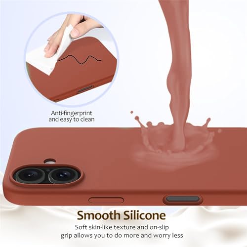 Image of ArmourPro Silicone Back Case for iPhone 16, Soft-Touch Case | Brown