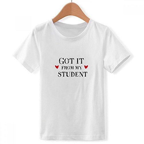 T-Shirt Blanc pour Les Garcons avec Message Amusant Col Rond Confortable