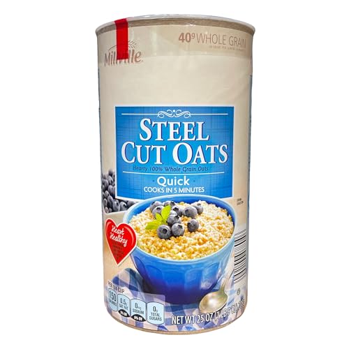 Steel Cut Oats, Quick Cook Whole Grain Oatmeal, Heart Healthy, 25 oz (Pack of 2)