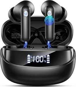 Bluetooth Kopfhörer, 2026 Kopfhörer Kabellos Bluetooth 5.4 HiFi Stereo, 50 Std Spielzeit In Ear Kopfhörer mit 4 ENC Noise Cancelling Mics, Ohrhörer mit LED-Anzeige, IP7 Wasserdicht Kabellose Kopfhörer