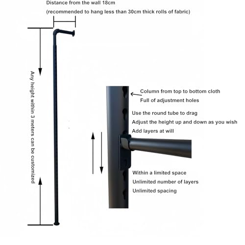 Expositor de pared metálico resistente y compacto para bufandas en tiendas 7