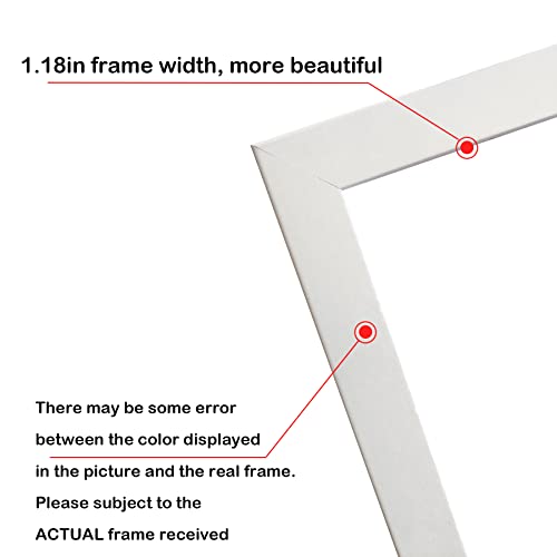 Image of LUCKYLIFE 16x20 Picture Frames White Poster Frame, Display 11x14 with Mat or 16x20 without Mat, Wall Photo Frame, Pack of 2