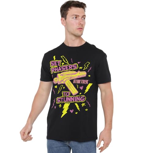 Star Trek Set Phasers Unisex T Shirt Fini les Imprimés qui S'effacent sur ce Haut Noir