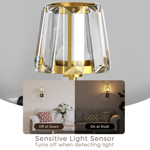 Image of LED Night Lights Plug into Wall, Decorative Crystal Nightlights | 2 Pack Dimmable Night Light 180 Rotating Plug in, Dusk to Dawn Sensor, Crystal Wall Sconces for Bedroom Hallway Living Room