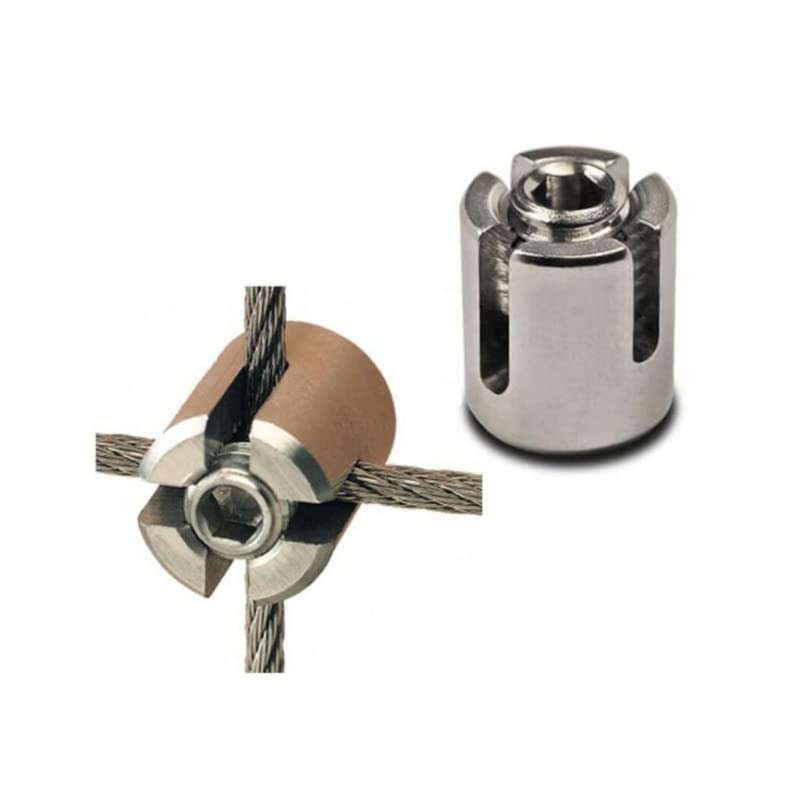 Attaches pour CâBles MéTalliques 10 pièces M3/M4/M5/M6 Angles à 90 degrés en Acier Inoxydable 316 systèmes de Treillis de câble métallique Vert Mur Croix Pince Corde Pince Serre CâBles (Size : M5x12m