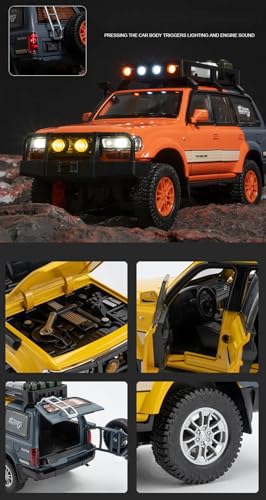Image of Magicwand 1:24 Scale Die-Cast Tayota Land Cruiser LC80【Colors As Per Stock】【Box Packing】 with 7 Openable Doors,Pull Back Action,Lights,Music & Working Horn【Pack of 1】