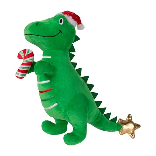 Fringe Studio Pet Toy, REX-MAS is HERE! Green Rex Plush Dog Toy, PetShop Collection (314629)