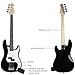 Full size 4strings electric bass guitar kit package black color with 5W portable plug and play amplifier travel amp set with strap gig bag bundle for beginner starter practice (BKPB-30)