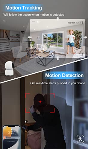 Molintell Security Camera Indoor Wireless Wifi 2K, Infrared Night Vision Baby Monitor With Motion Detection, Two-Way Audio, 360° Indoor Camera Wireless Compatible With Alexa/Google Assistant #TOP5