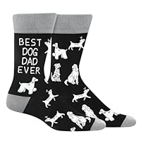 BEST DOG DAD EVER Socks for Dad Men - Funny Novelty Fathers Day Birthday Gifts for Him Dog Lovers Daddy Papa from Daughter Son - Fun Funky Happy Valentines Socks Gift Ideas Christmas Stocking Fillers