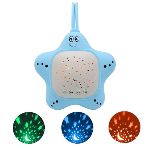 Image of Portable White Noise Machine for Travel | Rechargeable Baby Sleep Aid with Soothing Star Projector & Calming Sound Music, Ideal for Nursery, Car, Crib On-The-Go