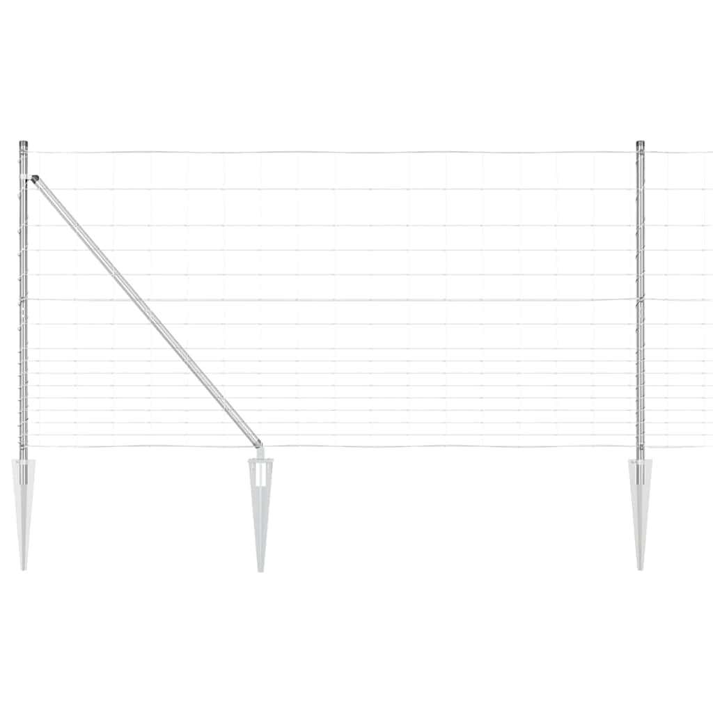 Galvanised Steel Fence Post 25 x 1.2 m Outdoor Garden Boundary Barrier Kit with Spike Posts for Secure and Modern Landscaping