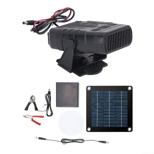 12V 30W Solar Powered Heater, Portable Outdoor Camping Warmer, With Monocrystalline Panel, Adjustable Airflow For Efficient Heating