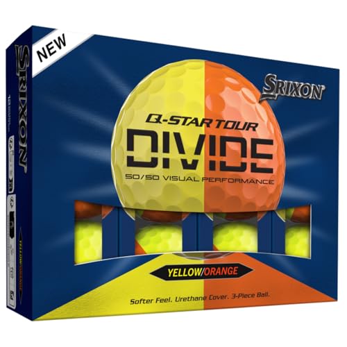 Srixon Q-Star Tour 6 Divide Golf Balls, Yellow/Orange