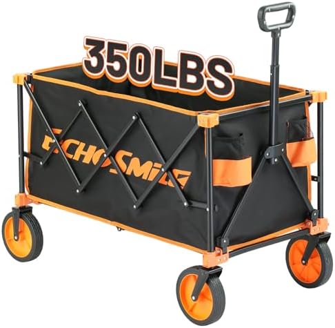EchoSmile Heavy Duty Collapsible Wagon, 350 lbs Capacity, Outdoor ...