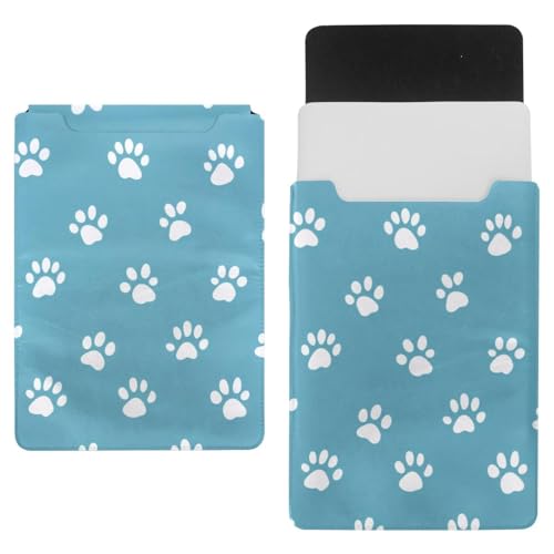 Pochette PC portable à motif patte de chien bleu pour le bureau et les cours