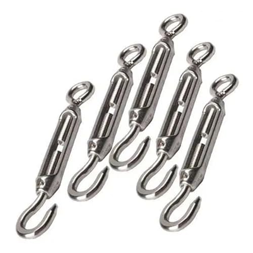 5PCS M4 Tensores para Cables de Acero Inoxidable 304 con Gancho y Ojal miniatura 2