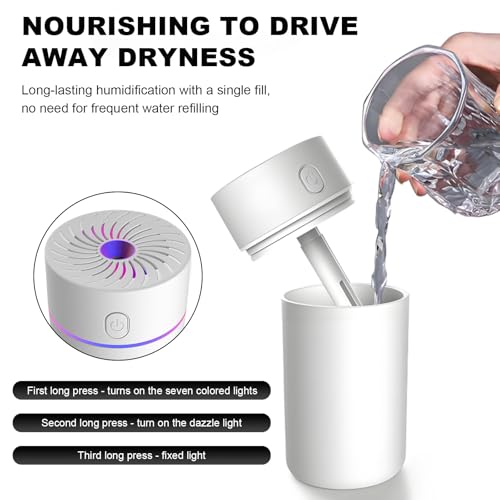 Image of DXNQ Car Fragrance Diffuser, USB-Powered Car Air Freshener Mist Humidifier Essential Oil Diffuser, Portable Car Air Freshener Aromatherapy Diffuser for Vehicle, Car Accessories (White)