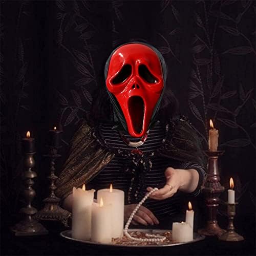 Halloween Ghostface Maske,Geist Scream Maske,Scream Maske Für Kinder Erwachsene,Ghost Face Maske 2024,Latex Adult Ghost Face Mask,Gruselige Schrei Maske,für Karneval, Fasching, Halloween (1 Stück