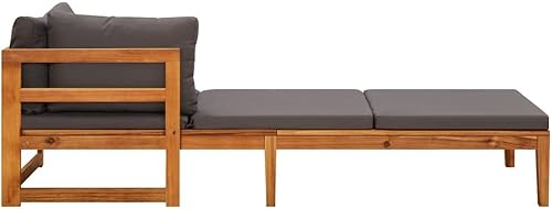 Miniatura 5 de ZQQLVOO Silla de salón para patio muebles de patio al aire libre juego de 3 piezas con cojines gris oscuro madera de acacia para exteriores muebles