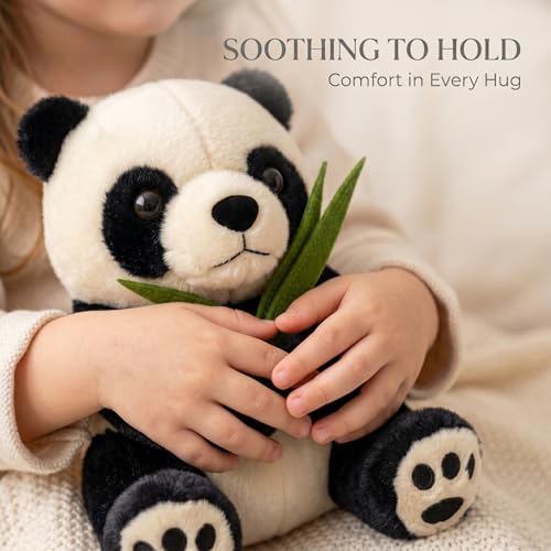 Image of Panda Plush Toy with Bamboo for Kids - Ultra Soft Stuffed Animal, Cute Calm Companion Soft Toy, Huggable Gift for Babies, Toddlers & Boys /Girls - (20 cm)