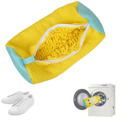 1 sac de lavage pour chaussures - Pour machine à laver - Avec mousse de nettoyage à 360 ° - Anti-déformation - Réutilisable - Avec fermeture éclair