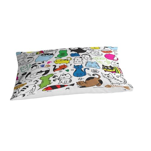 Housse de couette imprimé griffonnages 135x200cm lit simple microfibre - 6