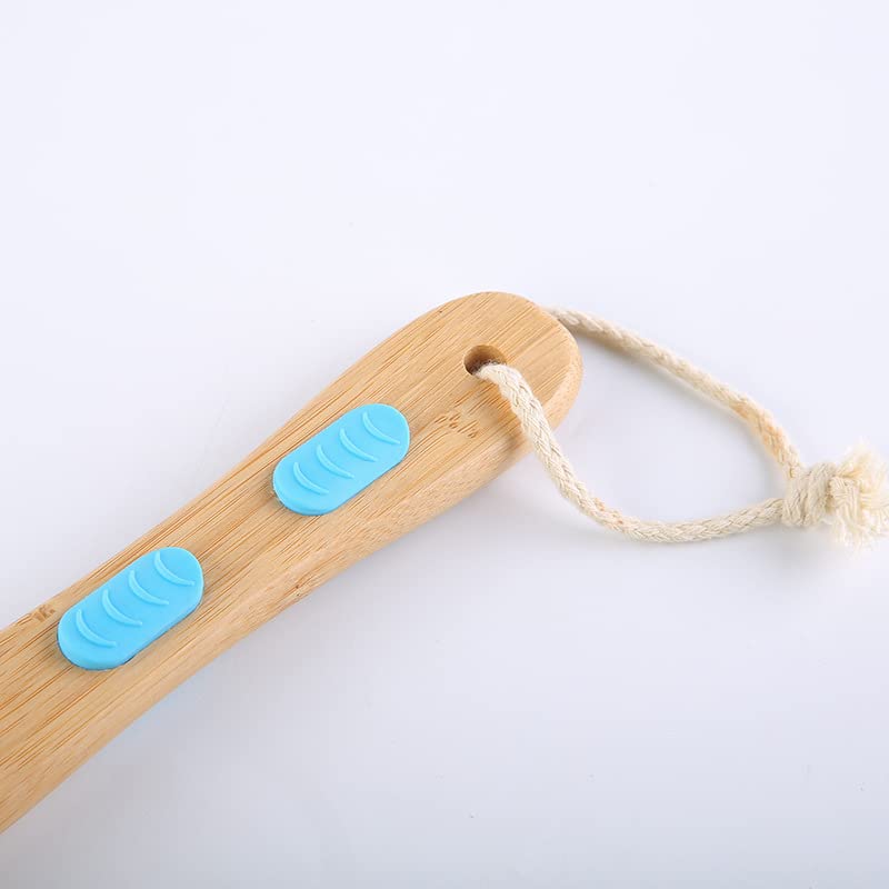 Image of Dry Brushing for Body Cellulite and Lymphatic, Dry Skin Long Handle Body Brush Natural Bristle Exfoliator Scrubber for Bath Shower Wash Brushing Exfoliating Legs and Back