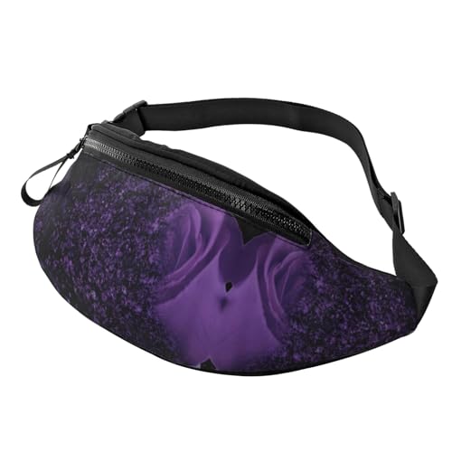 Sac banane imprimé feuilles de bananier tropicales, fibre de polyester haute densité, pratique et flexible, adapté pour un usage quotidien, Violet Rose,...