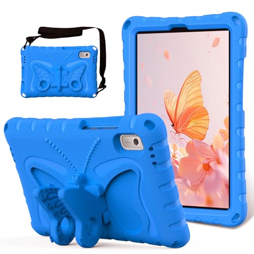 Coque Lenovo Tab M9 anti-choc pour enfant avec bandoulière réglable bleu