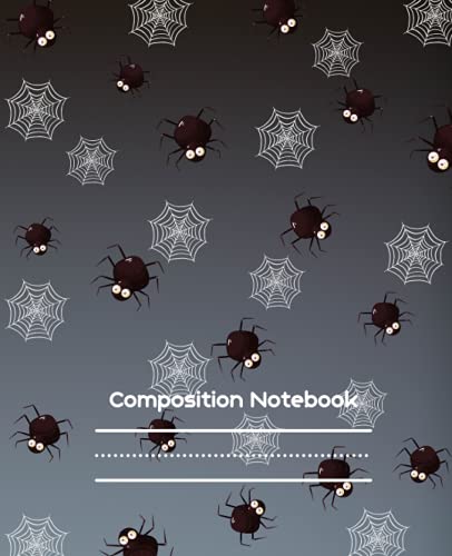 Composition Notebook: Halloween | spiders pattern | Notebook for school | homeschool or office | wide ruled line paper. Perfect for writing