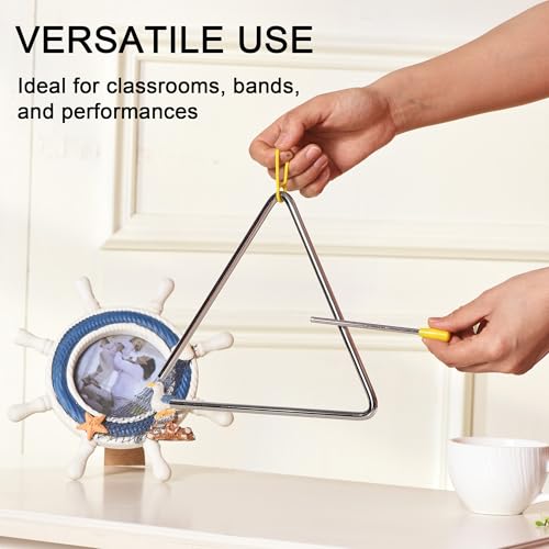 Image of 10 Inch Musical Steel Triangle Percussion Instrument with Striker