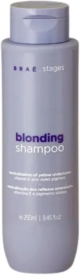 Shampoo Braé Stages Loiro Matizador 250ml - Neutraliza Amarelado, Efeito Platinado Profissional - Cuidados Cabelo Loiro